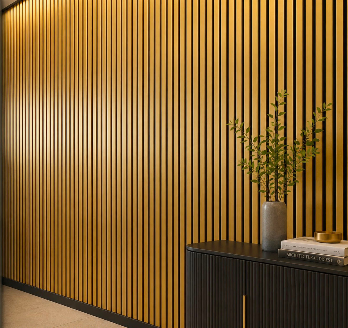 Shinny Gold Acoustic Wall Panels